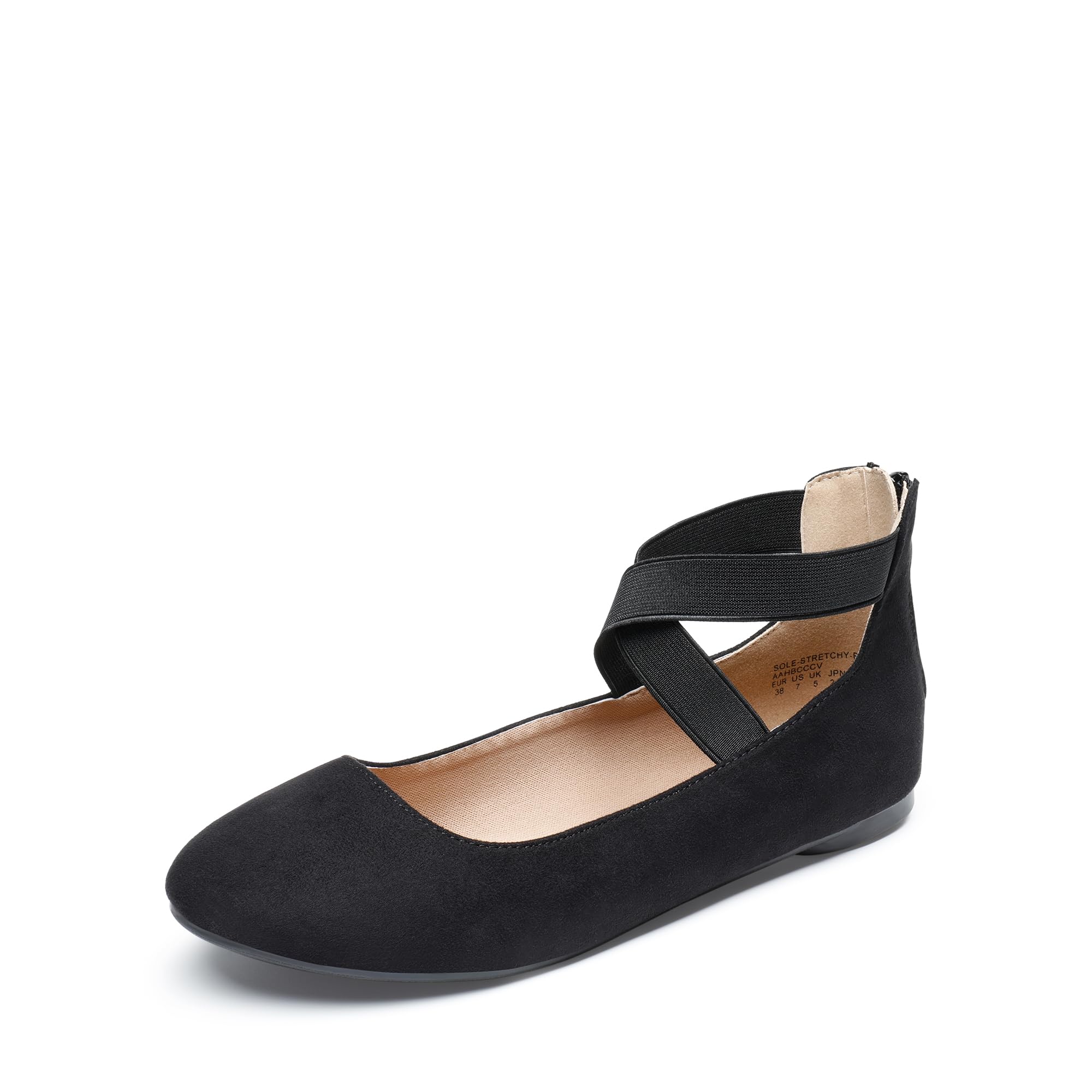 DREAM PAIRS Bailarinas Mujer Zapatos Planos Comodo Ballet Flats con Correa de Tobillo Sole_Stretchy-E