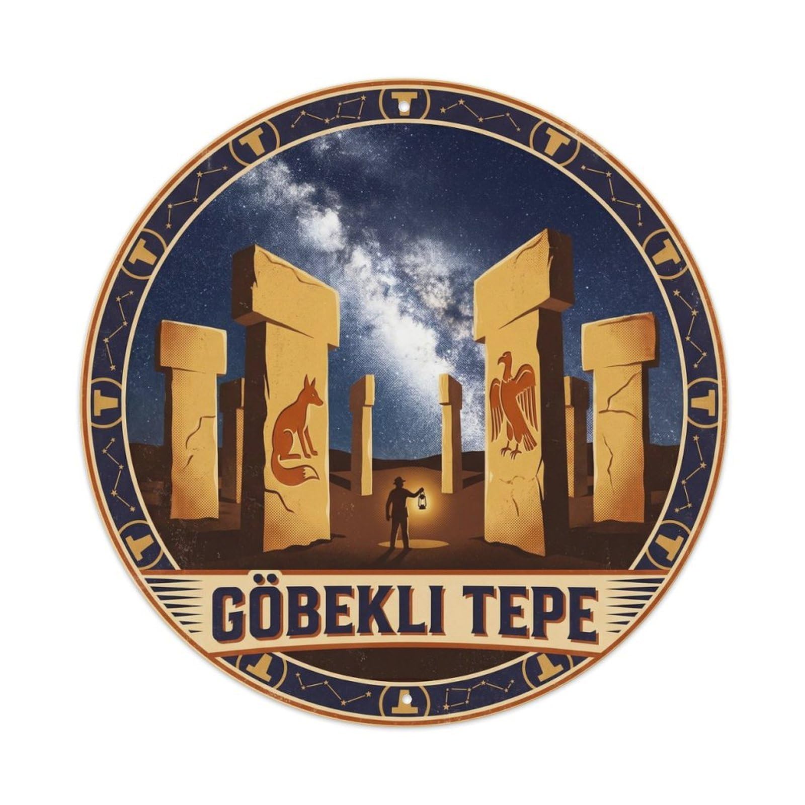 Gobekli Tepe Stars Turkey Travel Heritage Retro Graphic Metal Tin Sign