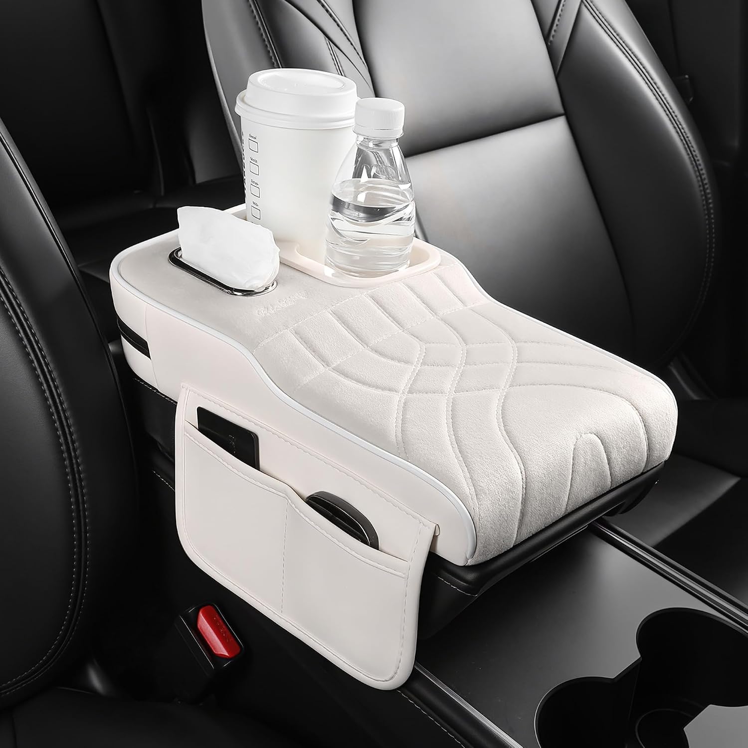 FREESOO Universal 5-in-1 Car Middle Center Console Cover with Cup Holder image 2