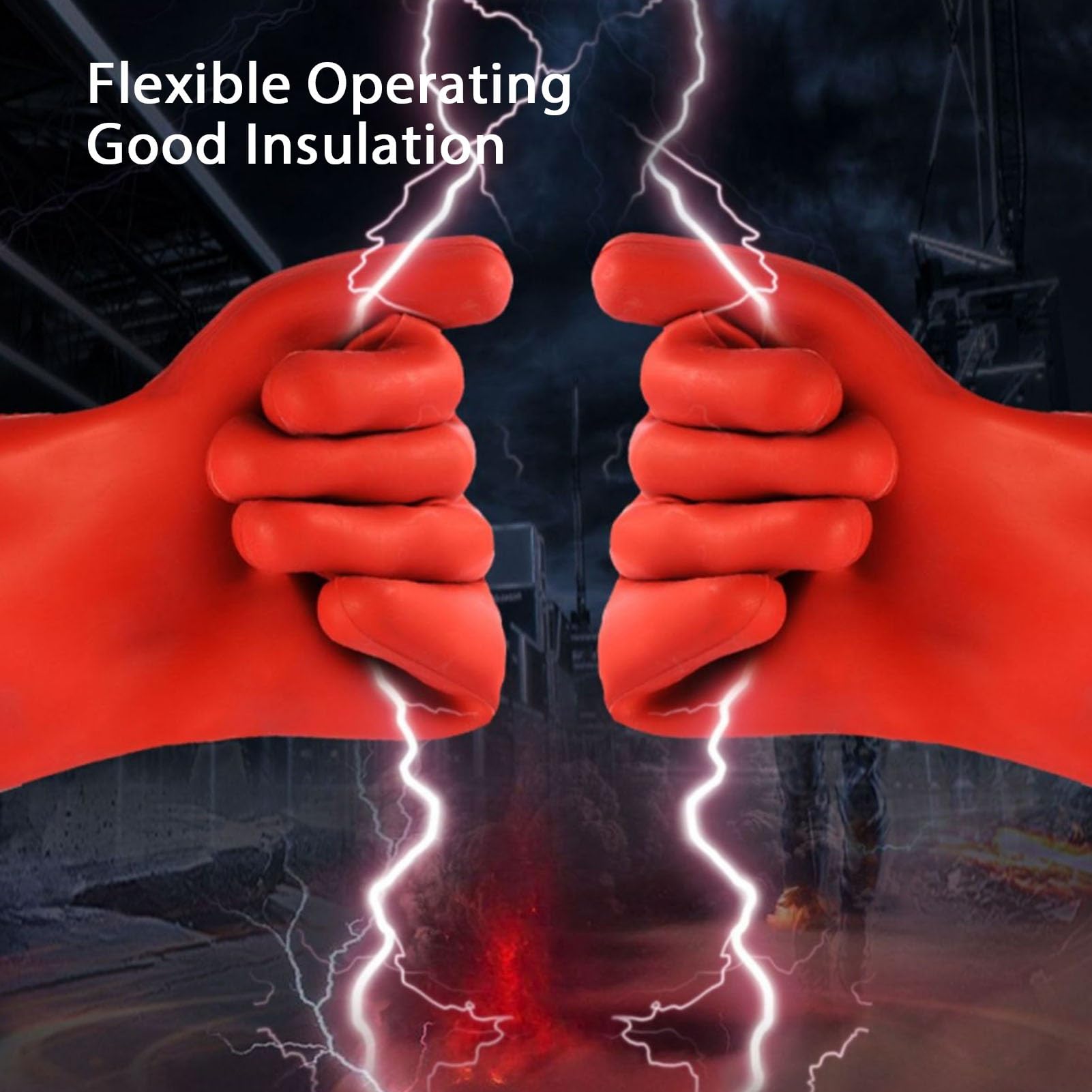 Srliya Guantes de trabajo de seguridad, 5000 V, 12 KV, con aislamiento eléctrico, de goma de alta tensión, guantes de goma aislados eléctricamente