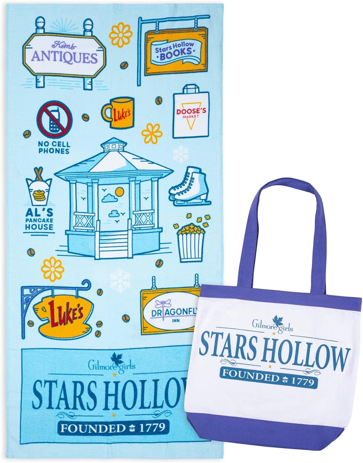 Jay Franco Beach Towel and Tote Bag Set - 16" x 14.5" Canvas Shoulder Handbag with 28" x 58" Super Soft Absorbent Bath Towel