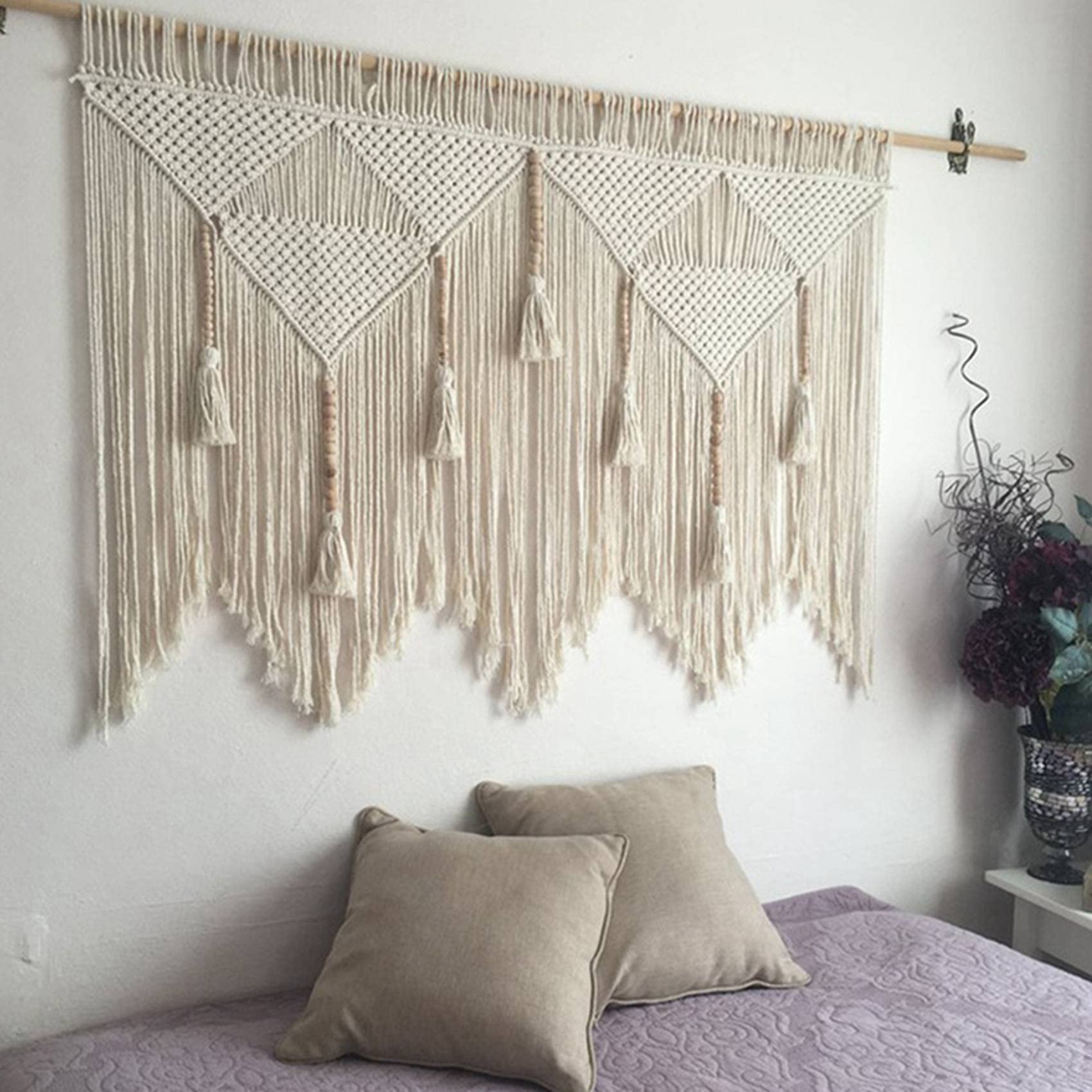 2 x makrama ścienna ręcznie tkana w stylu boho, bawełna boho