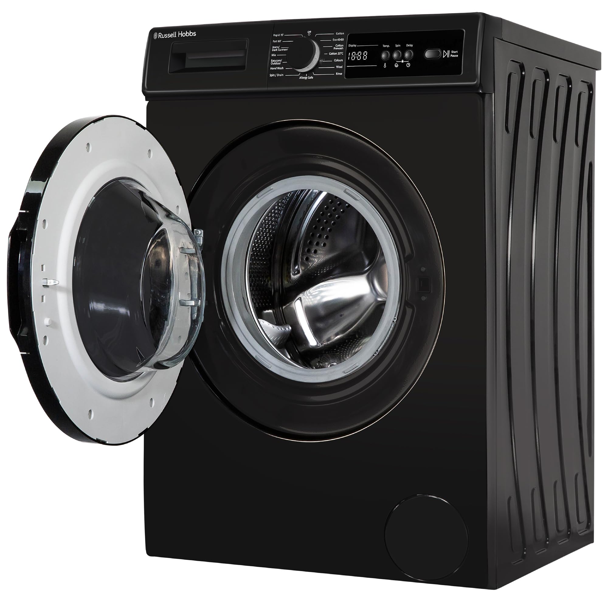 Russell Hobbs Freestanding Washing Machine, 8kg Capacity, 1400 rpm, 15 Programmes, Eco Technology, Rapid Wash Cycles, Black, RH814W111B — view 9