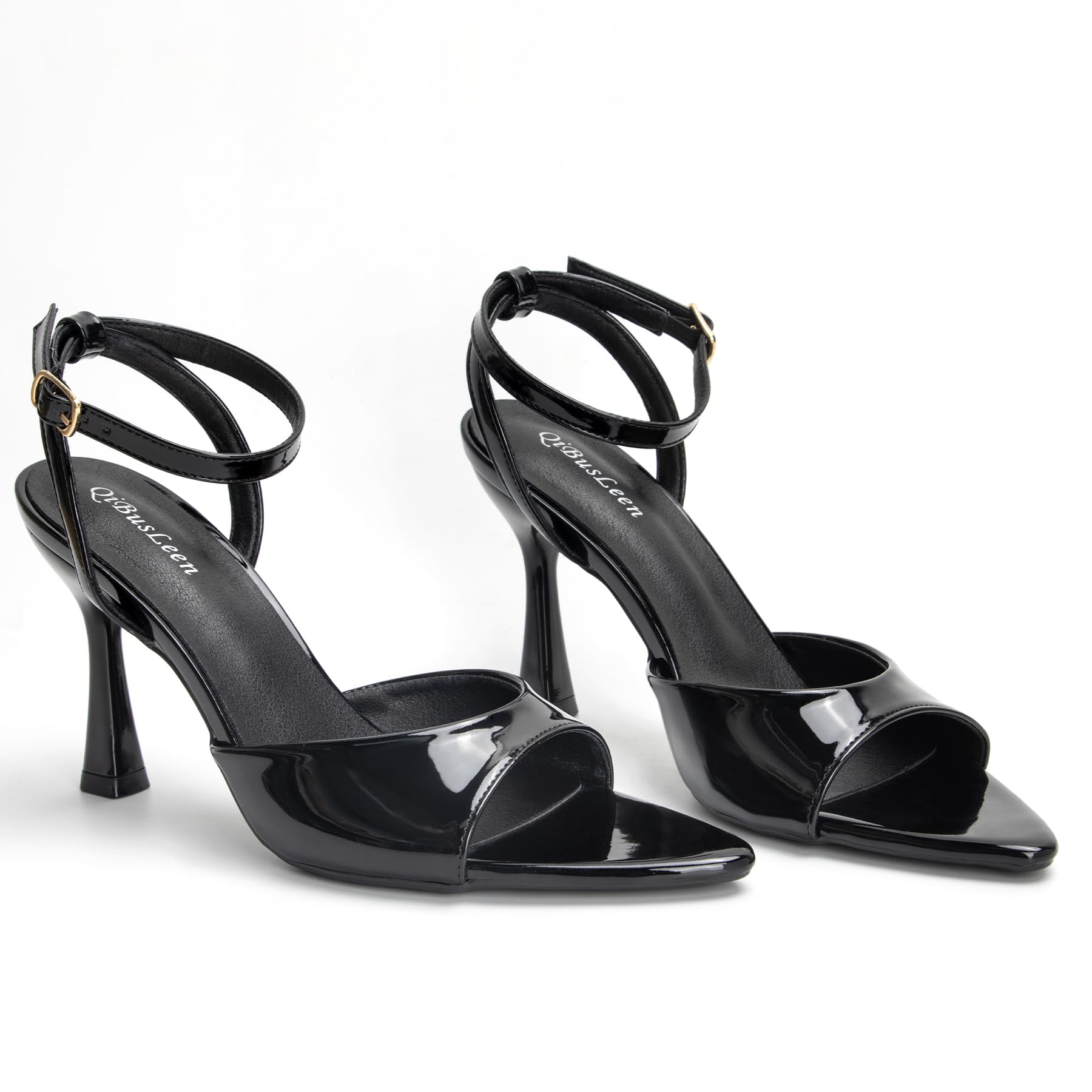 Sandalia elegante para mujer con puntera en punta | Punta abierta con tacón de aguja de 9 cm de alto, adecuado para fiestas, veladas, bailes