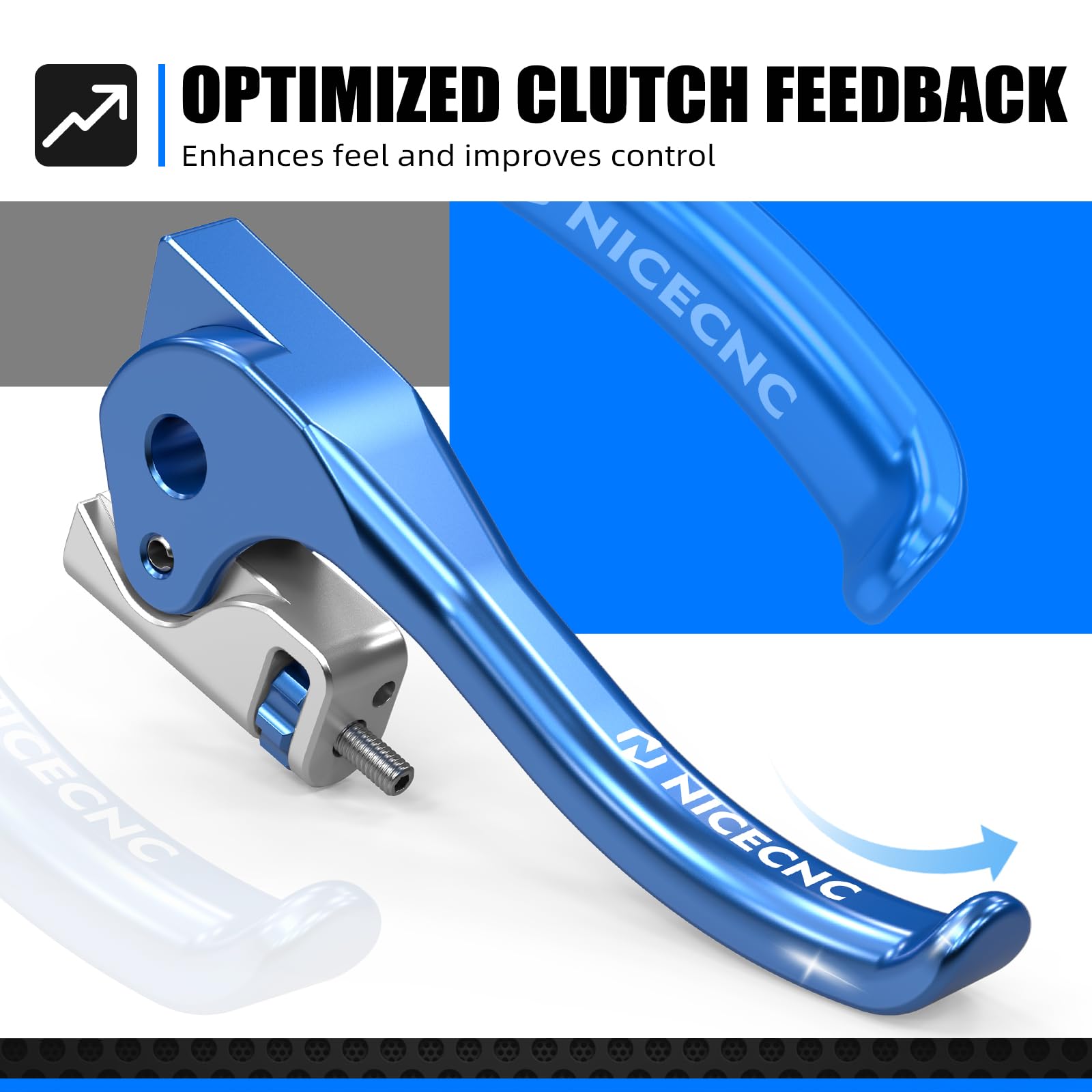 NICECNC Leva Frizione Corta Compatibile con SE 125 R 2018-2025, SE 250 R Factory 2015-2025, SE 300 R 2015-2025, Blu