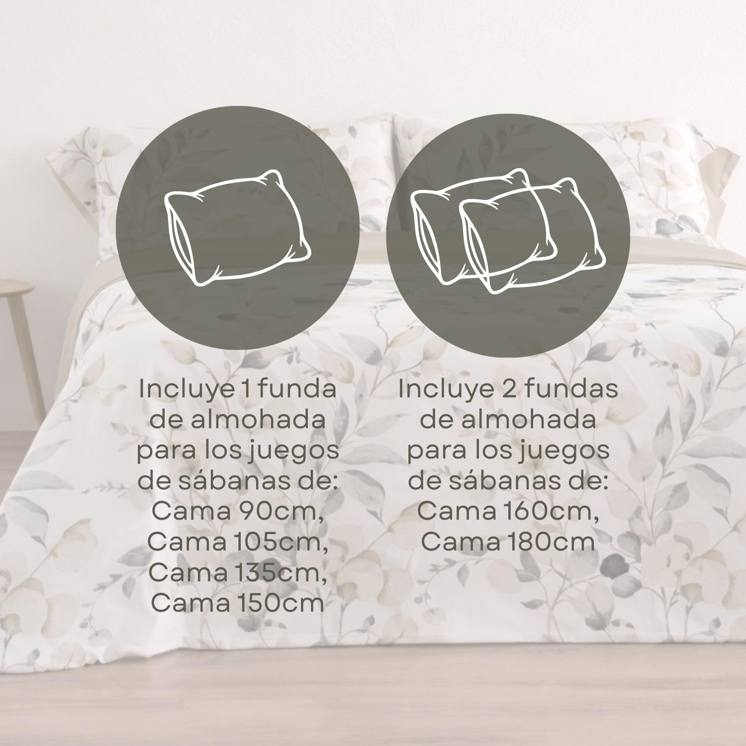 Donegal Collections - Juego de Sábanas 160x190 Ahoa Beige - Sábanas Cama 160-4 Piezas Sábana Bajera, Encimera y 2 Fundas de Almohada - Primavera Verano - Tacto Extra Suave Algodón Poliéster
