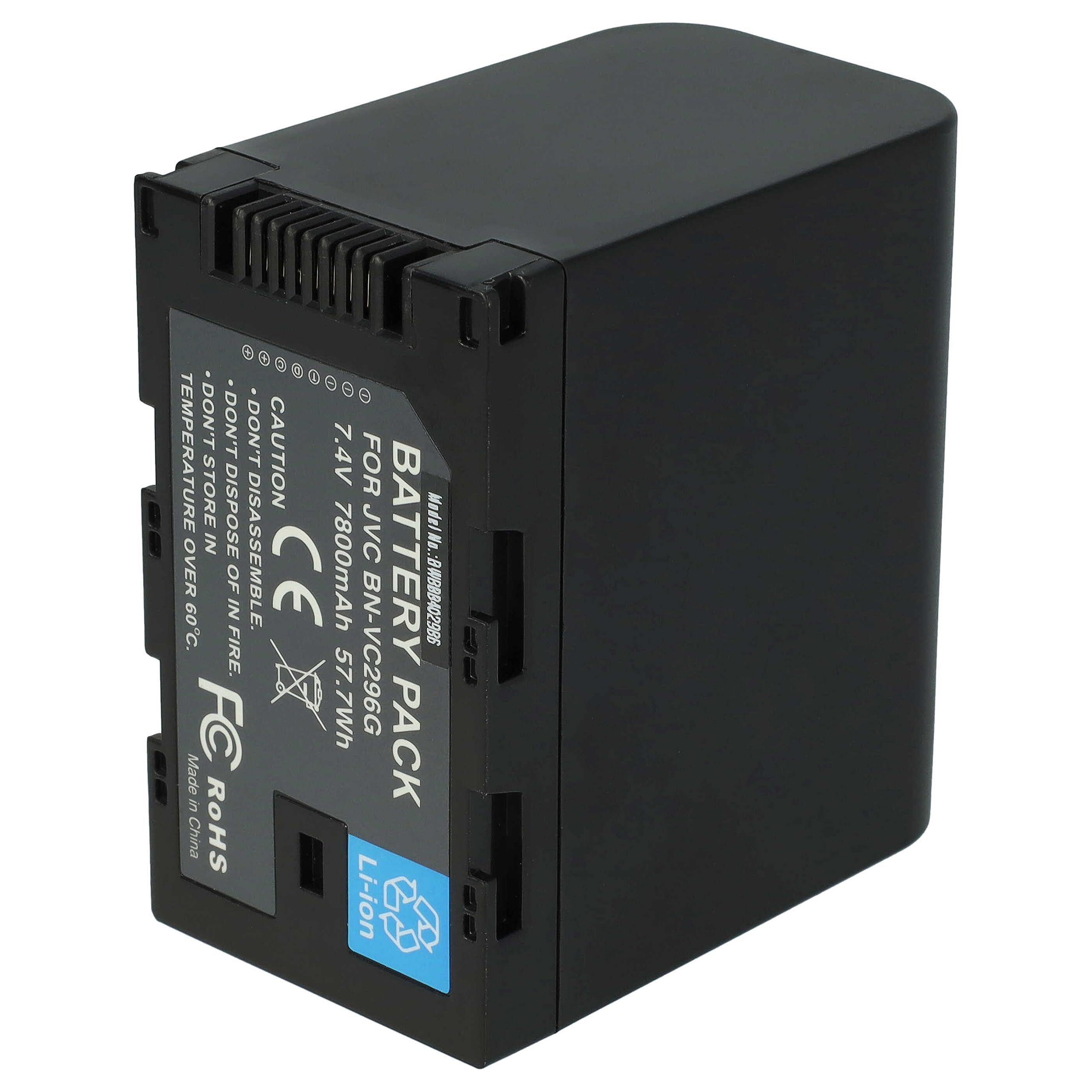 vhbw Batería Compatible con JVC GY-HC550, GY-HC500U, GY-HC550E, GY-HC500, GY-HC500SPC, GY-HC500E cámara de vídeo (7800 mAh, 7,4 V, Li-Ion)