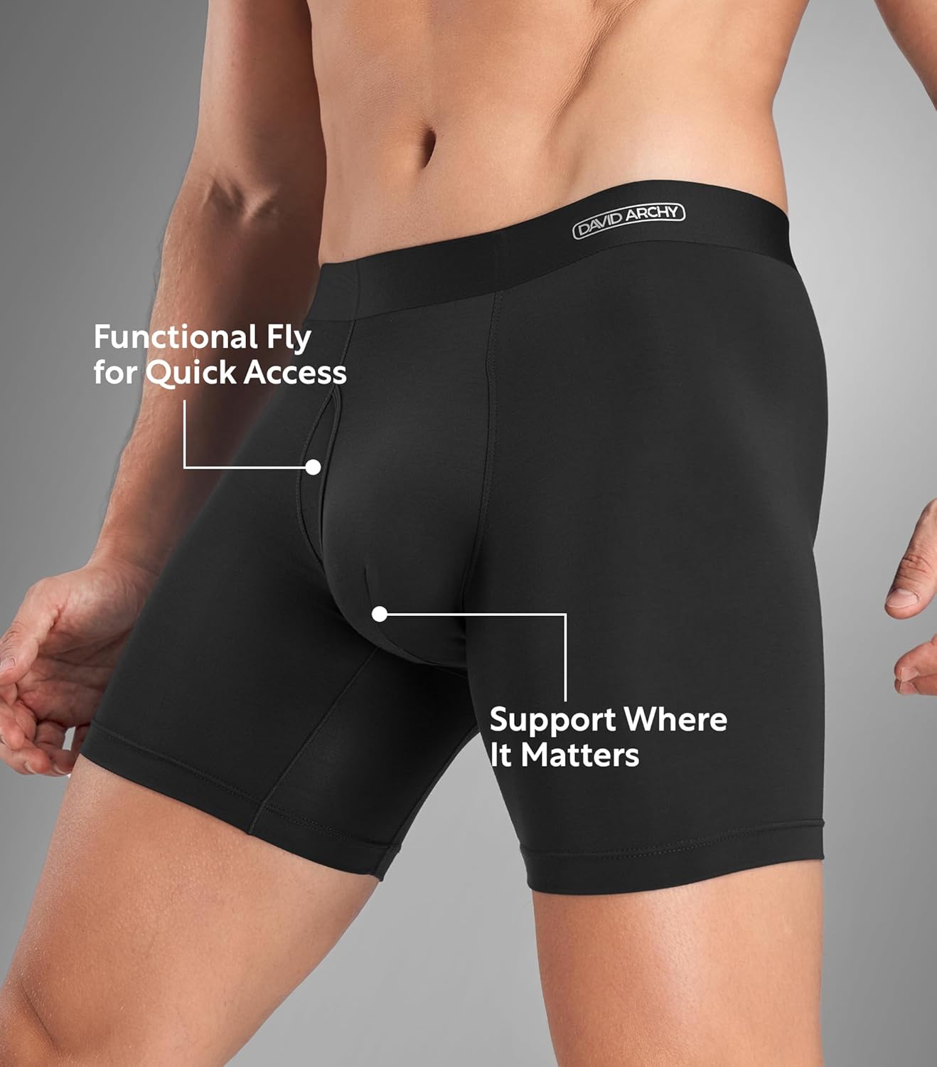 DAVID ARCHY Mens Underwear Silky Soft Second Skin Modal Boxer Briefs Waistfree Seamless Waistband Underwear for Men Pack of 4 - Image 7