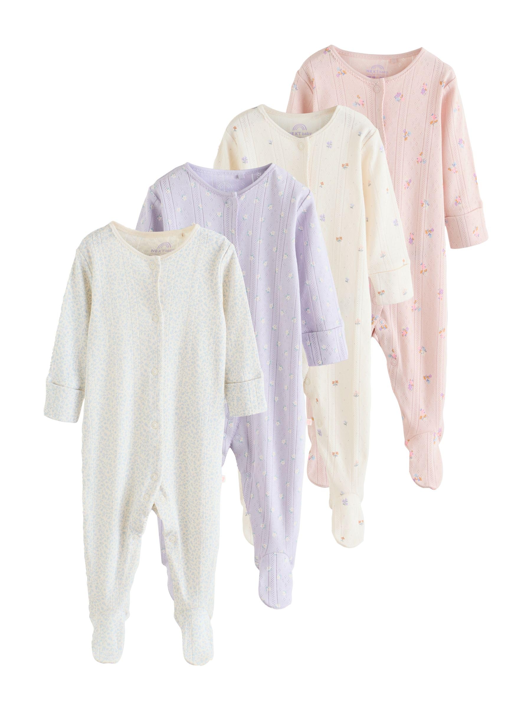 NEXT Baby Mädchen 4er-Pack Baby-Schlafanzüge