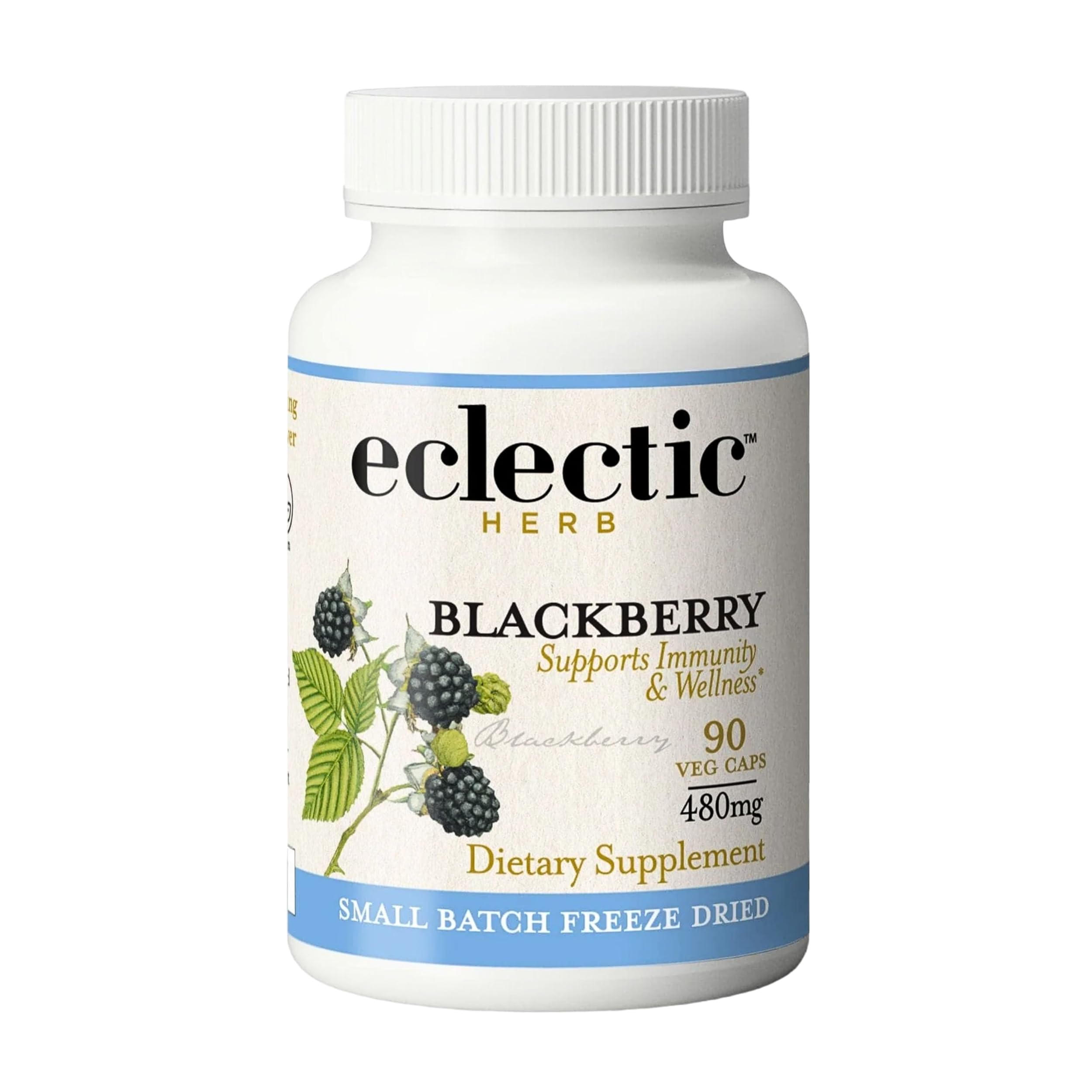 Eclectic Herb - BlackBerry Fruit Capsules | Vegan Superfood Supplement | Nutrition, Vitamins + Minerals | Antioxidant + Immune Support | Organic, Natural, Non-GMO, Gluten Free (90 CT | 480 mg)