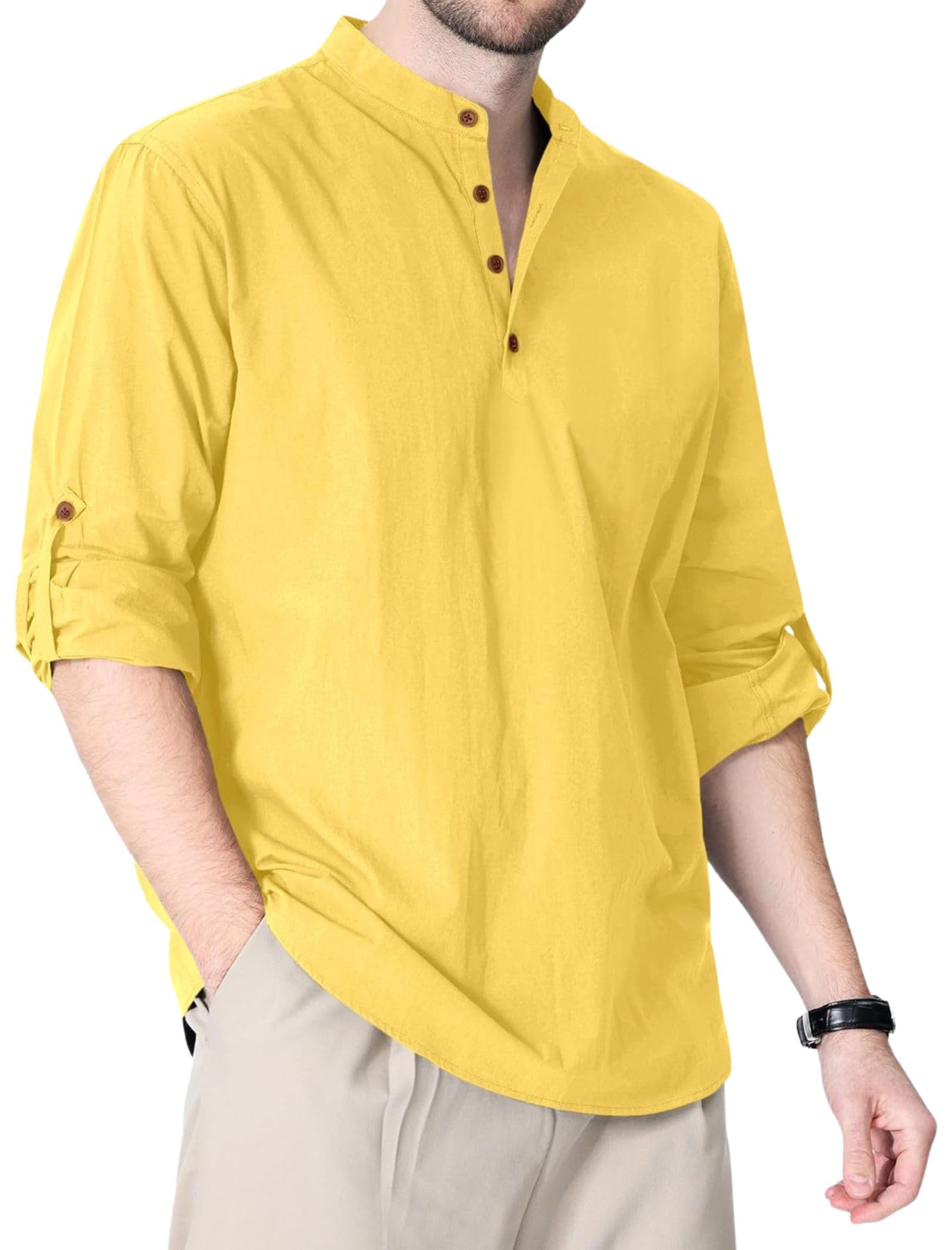 fifth u Men's Kurta || Chinese Collar Full Sleeves || Straight Hip Length Kurtas || Short Kurta for Men || for Festival || Function || Occasion Wear Fancy Kurta for-picture-10
