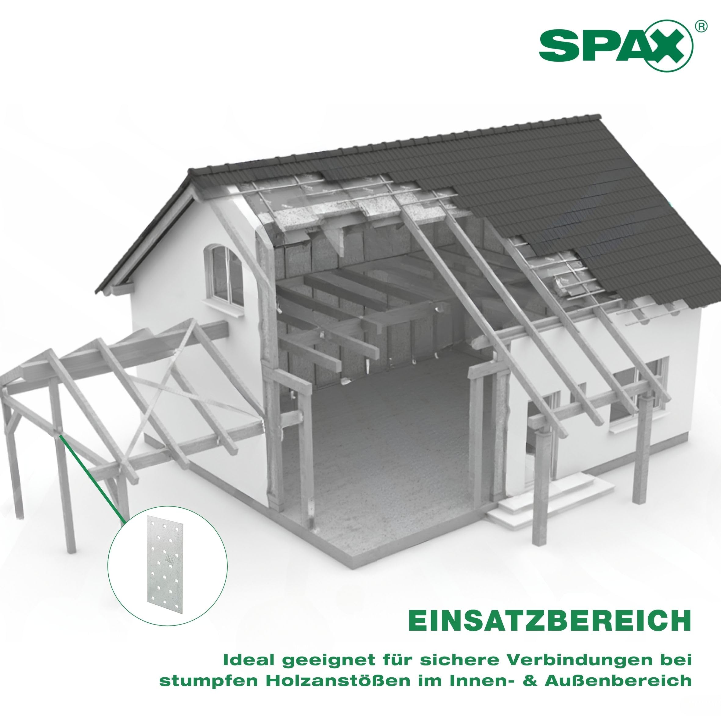 SPAX Lochplatte 40x120 mm, 1,5 mm Blechstärke, 200 Stk. - Verzinktes Stahlblech für Holzverbindungen - Made in Germany, SXNP15412
