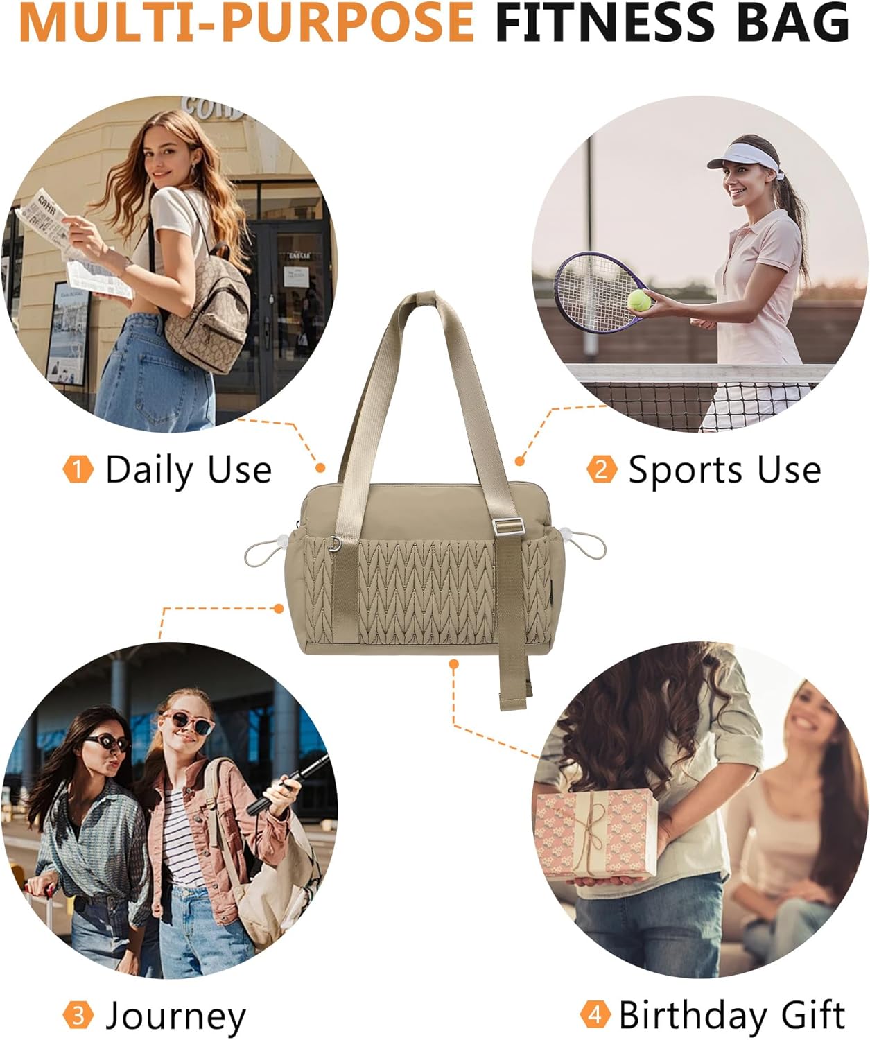 Small Gym Bag for Women Quilted Mini Tote with Wet Compartment and Coin Purse, Cute Duffle Bag for Girls Workout Sport Travel - Image 6