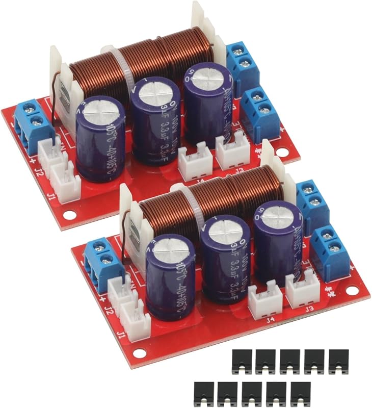 2Pcs 2 Way Audio Speaker Crossover Filter Module 400W Adjustable Bass Treble Frequency Divider