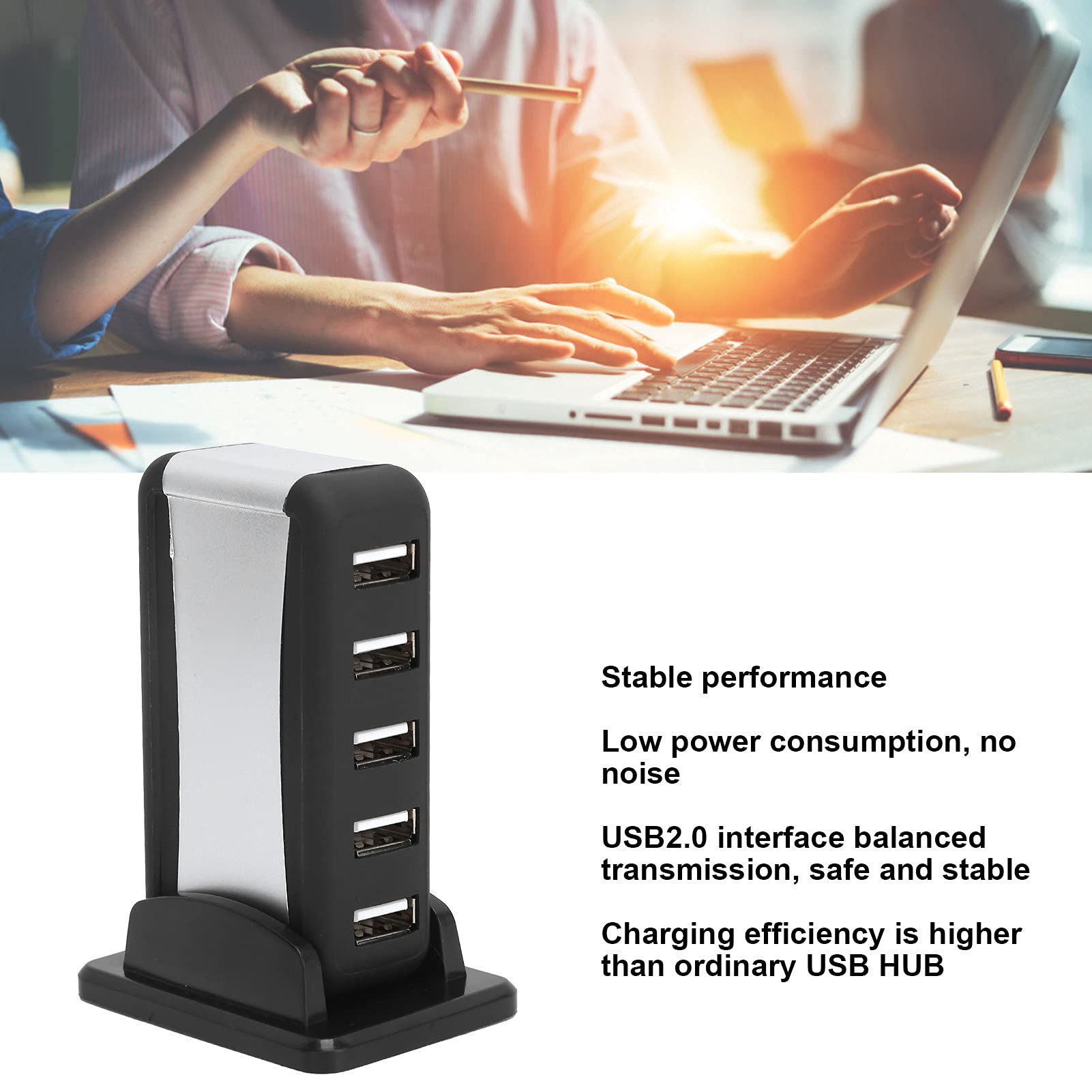 Buy Powered USB Hub, 7Ports Expander Multi Ports USB 2.0 Data Hub
