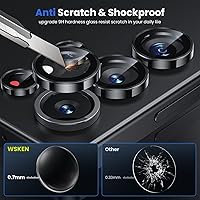 Vista 56 de WSKEN for Samsung Galaxy S24 Ultra Camera Lens Protector, Ultra Thin Scratch Resistant 9H Tempered Glass with Aluminum Metal Circle Camera Screen