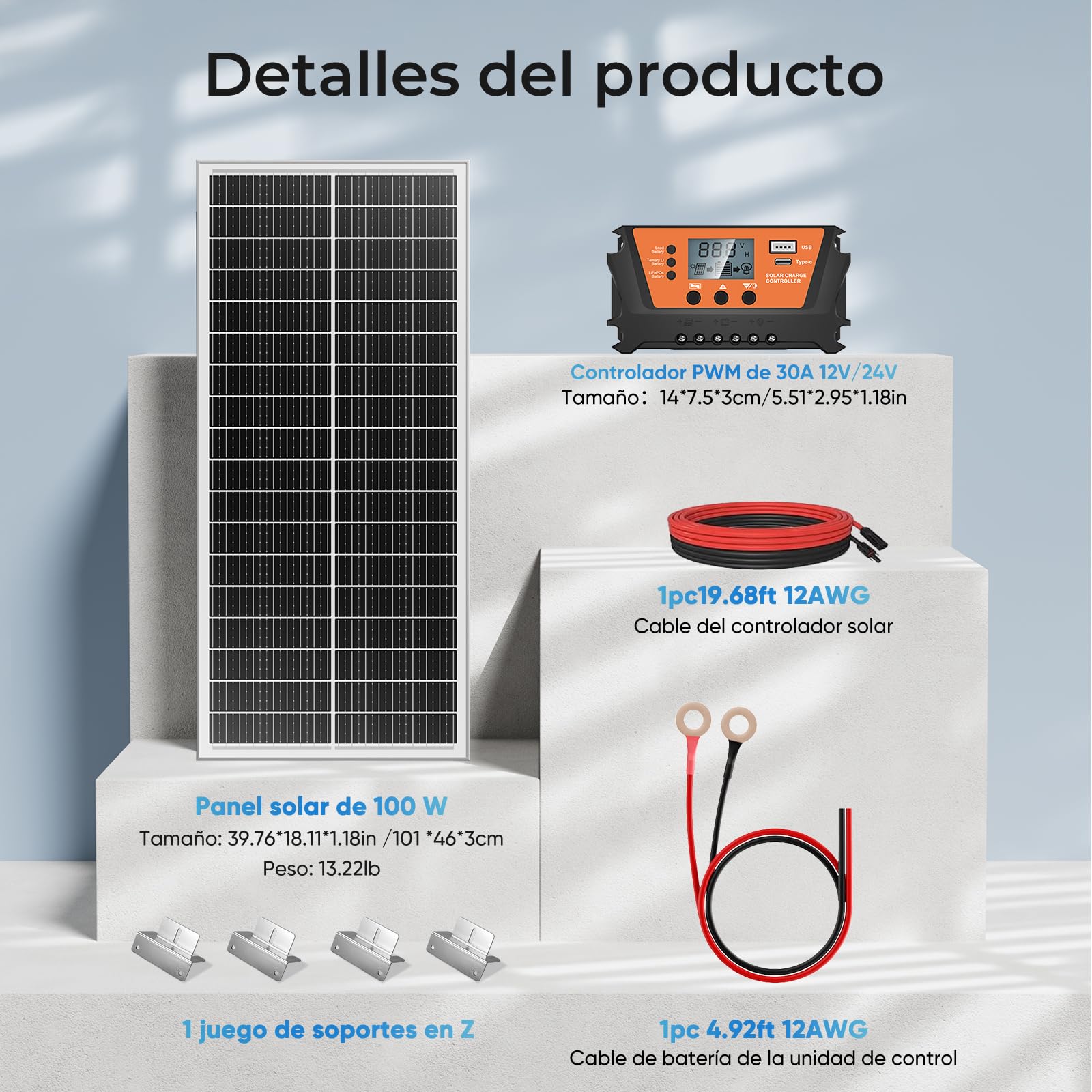 100W Solarpanel N-Type 12V Monokristallin IP68 MC4 für RV Schiff Dach