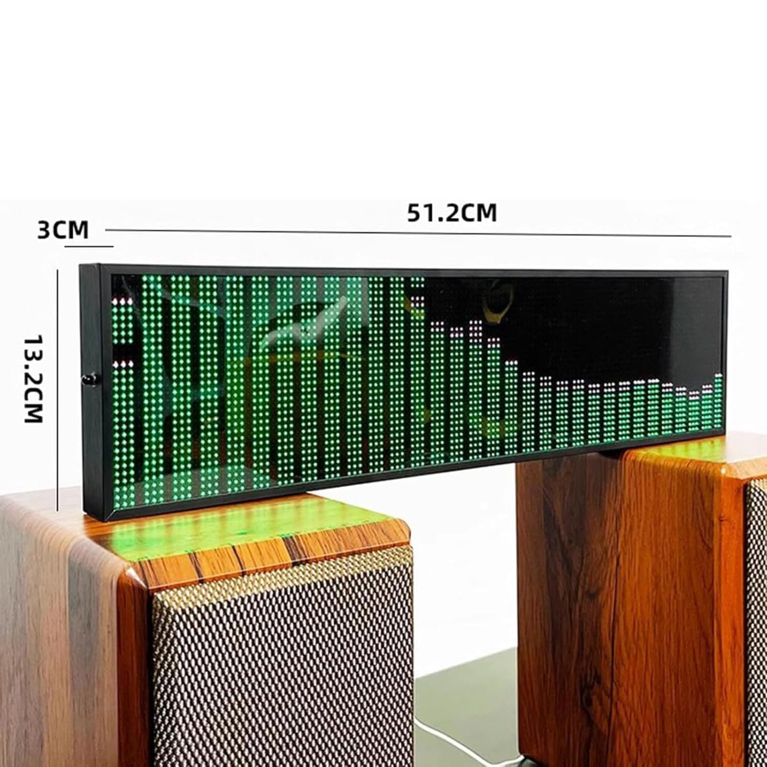 Music Rhythm Spectrum Analyzer, RGB-Audio-Level-Indikator, 5-Modi-Uhr-Display, 3,5-mm-Audioeingang, Schallaktivierter/Liniensteuerung, 36 Styles & 16 Farben, Für Music Studio