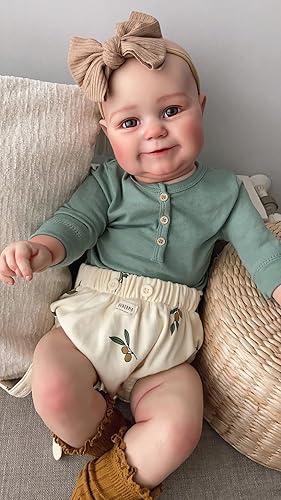 TERABITHIA Muñeca de bebé real de 20 pulgadas de tamaño real para dibujar a mano, sonriente y realista, hecha a mano en cuerpo completo, muñeca