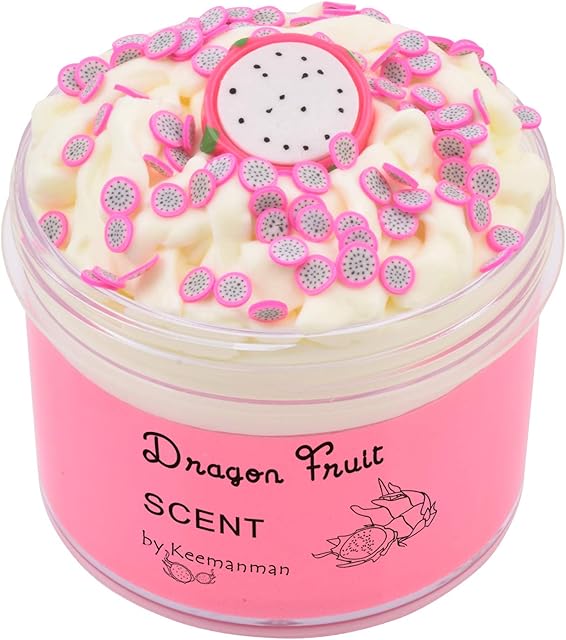 Keemanman Dragon Fruit Butter Slime, Scented DIY Slime Supplies Kit for Girls and Boys, Stress Relief Toy for Kids Education, Party Favor, Gift and Birthday (7oz)