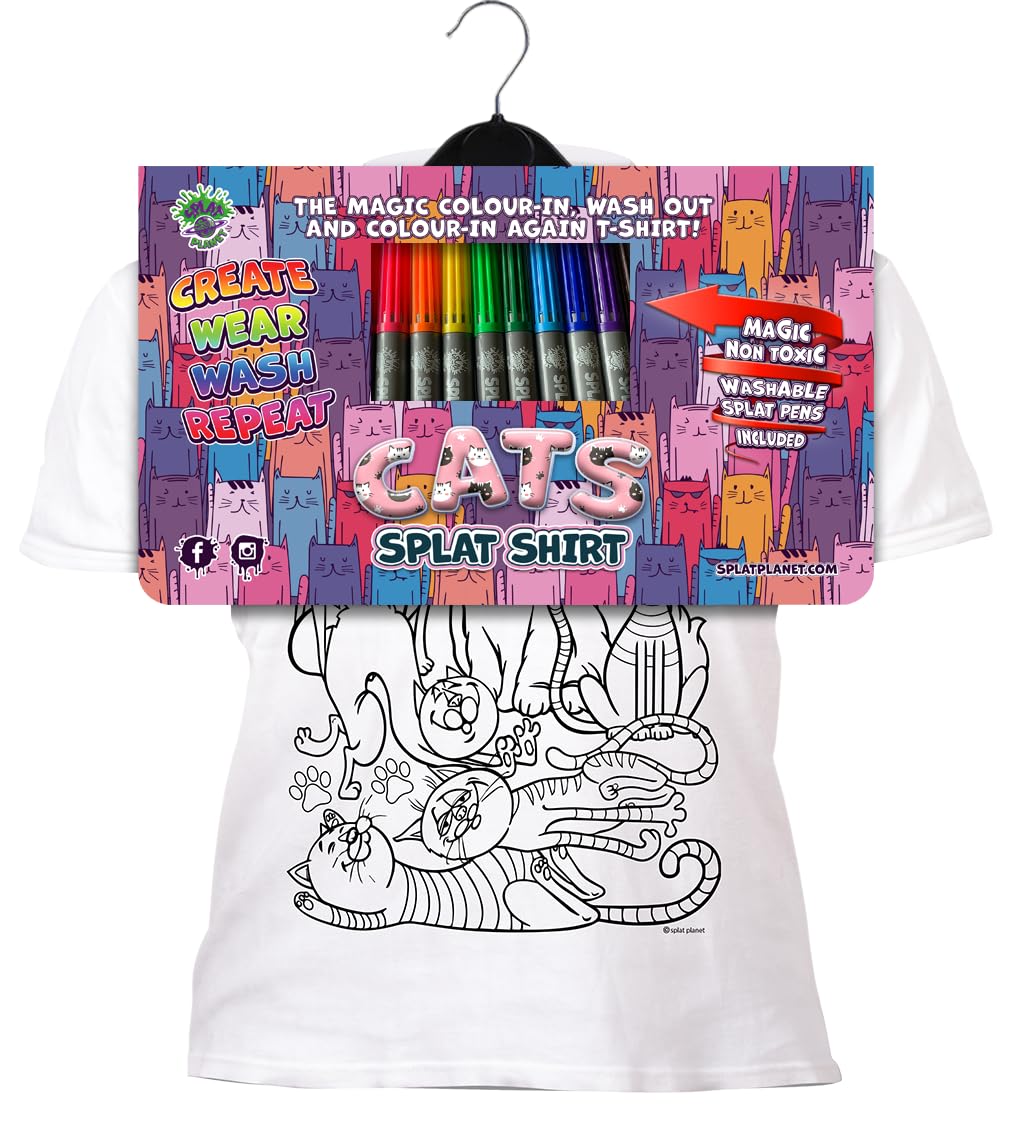 Splat Planet Maglietta Unicorn Stars Magica da colorare con 10 pennarelli magici Lavabili e atossici - Colora la Tua Maglietta, colora, Lava e ricolora (3-4 Years Splat Planet Maglietta Unicorn Stars Magica da colorare con 10 pennarelli magici Lavabili e atossici - Colora la Tua Maglietta, colora, Lava e ricolora (3-4 Years