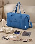 Narwey Personal Item Travel Bag Airplane, Small Travel Duffle Bag, Underseat Carry on Luggage for Airplanes, Gym Bag Weekender Overnight Hospital Bags for Women and Men 25L (Navy Blue)