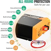 ECO-WORTHY 1100W Inverter 12V-230V Tiszta Szinusz, USB és AC Aljzat 3