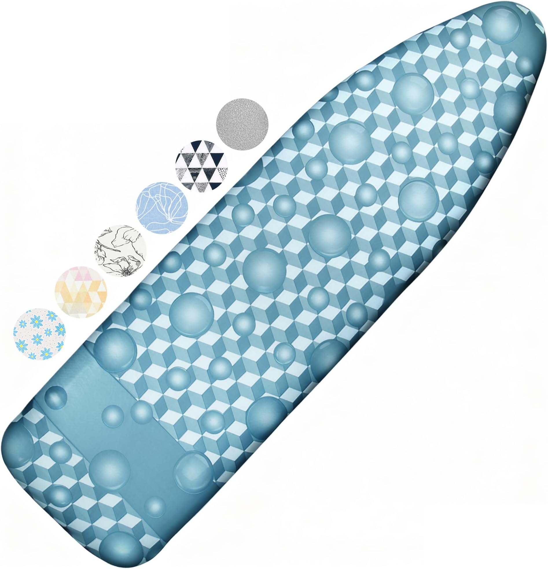 Ironing Board Cover and Pad, 15x54 Standard Size Thick Iron Padding, Scorch & Stain Resistant Ironing board cover, Heavy Duty Iron Board Padded with Adjustable Fasteners Elastic Edge, Berry Blue
