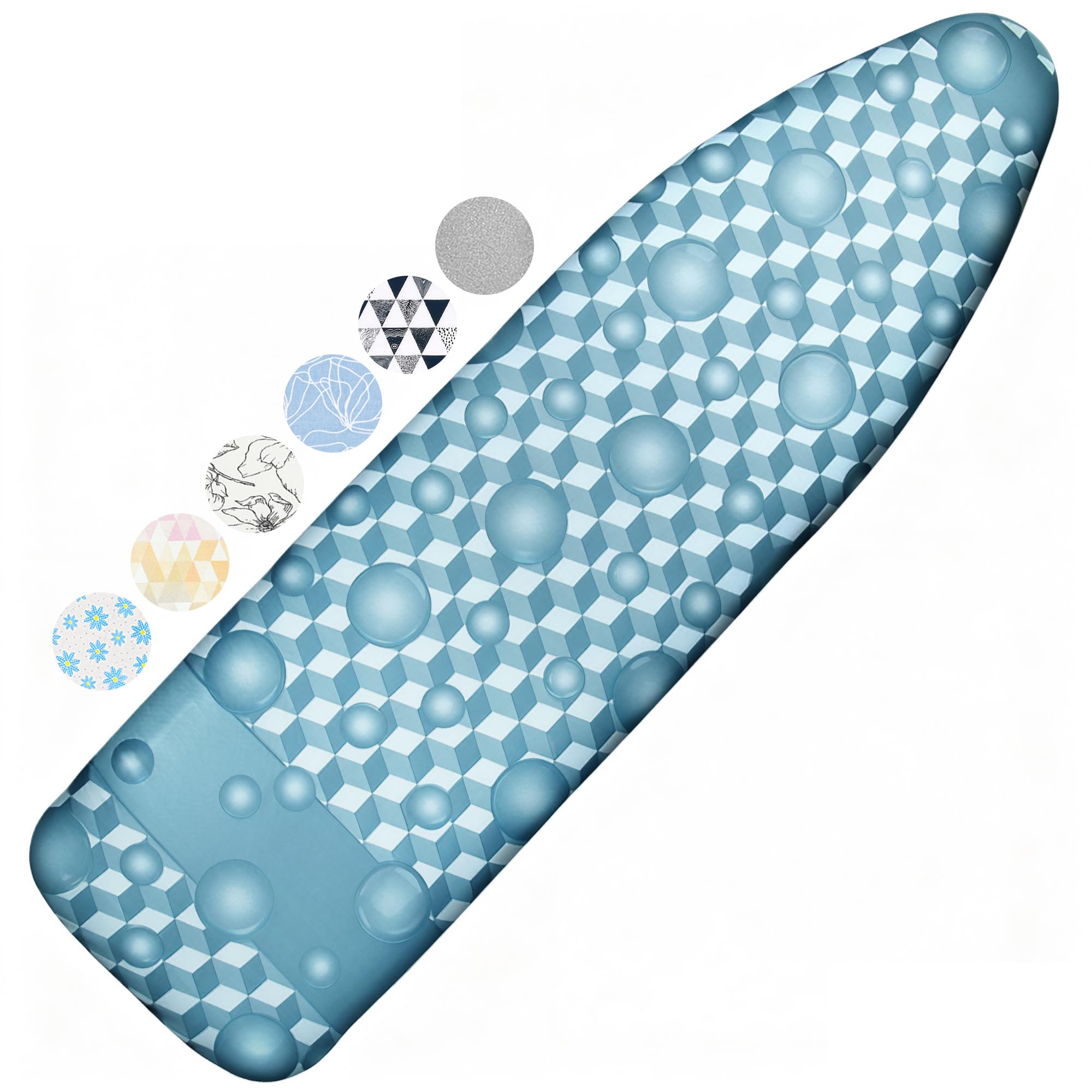 Ironing Board Cover and Pad, 15x54 Standard Size Thick Iron Padding, Scorch & Stain Resistant Ironing board cover, Heavy Duty Iron Board Padded with Adjustable Fasteners Elastic Edge, Berry Blue