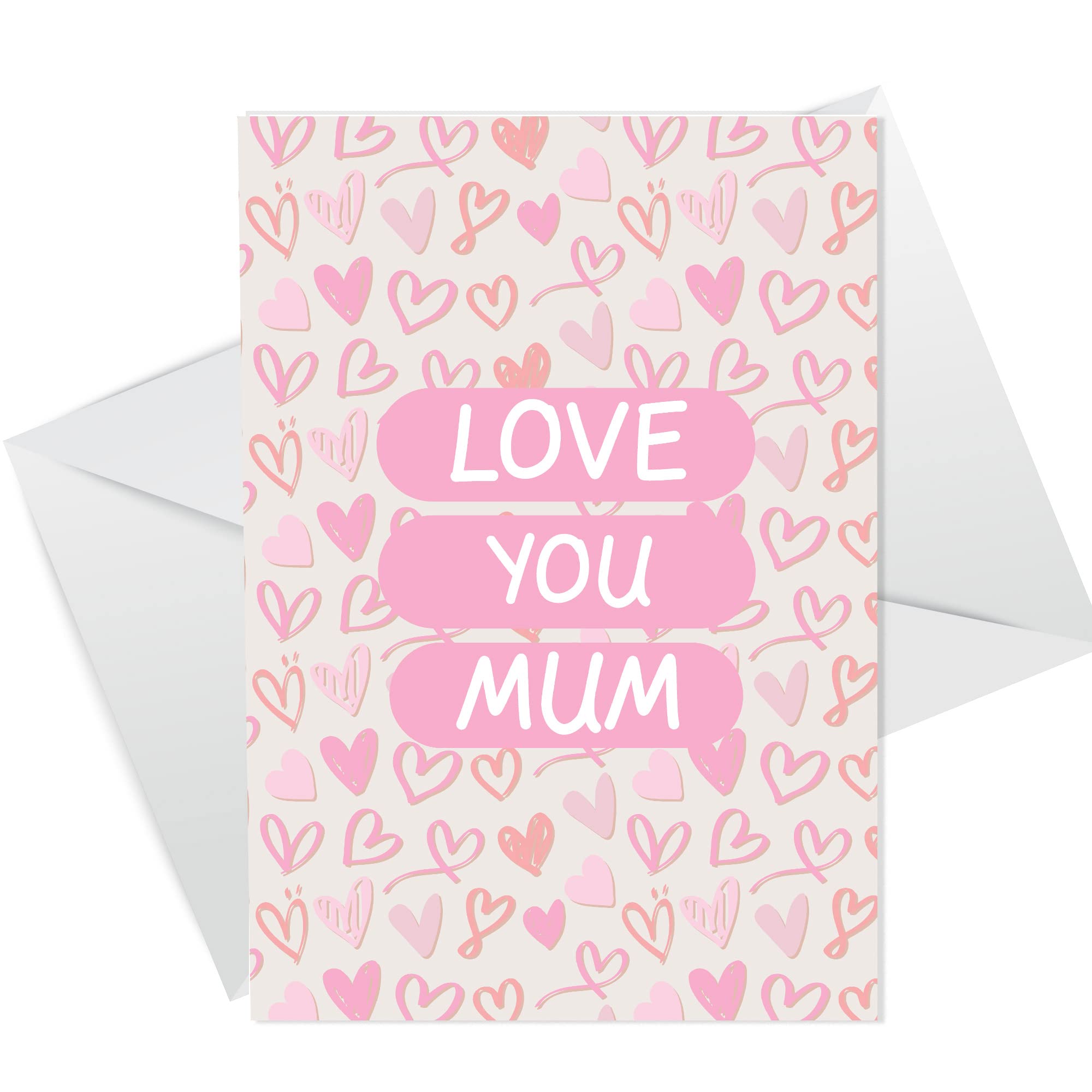 Card For Mum Mothers Day Birthday LOVE YOU MUM Card From Daughter Son