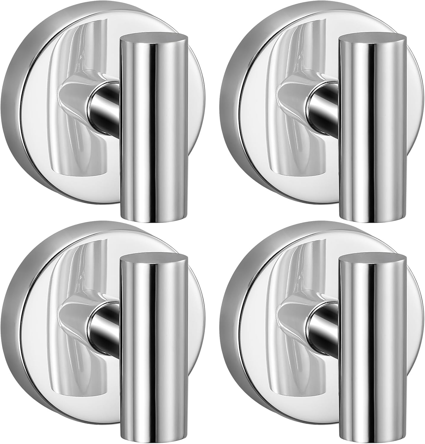 Reusable Heavy Duty Suction Cup Hooks for Kitchen/Bathroom/Shower - Wet-Proof Hooks for Towels, Robes, Loofah&Wreaths/No Drill Mounting on Glass, Tile, (2, Brushed Gold)