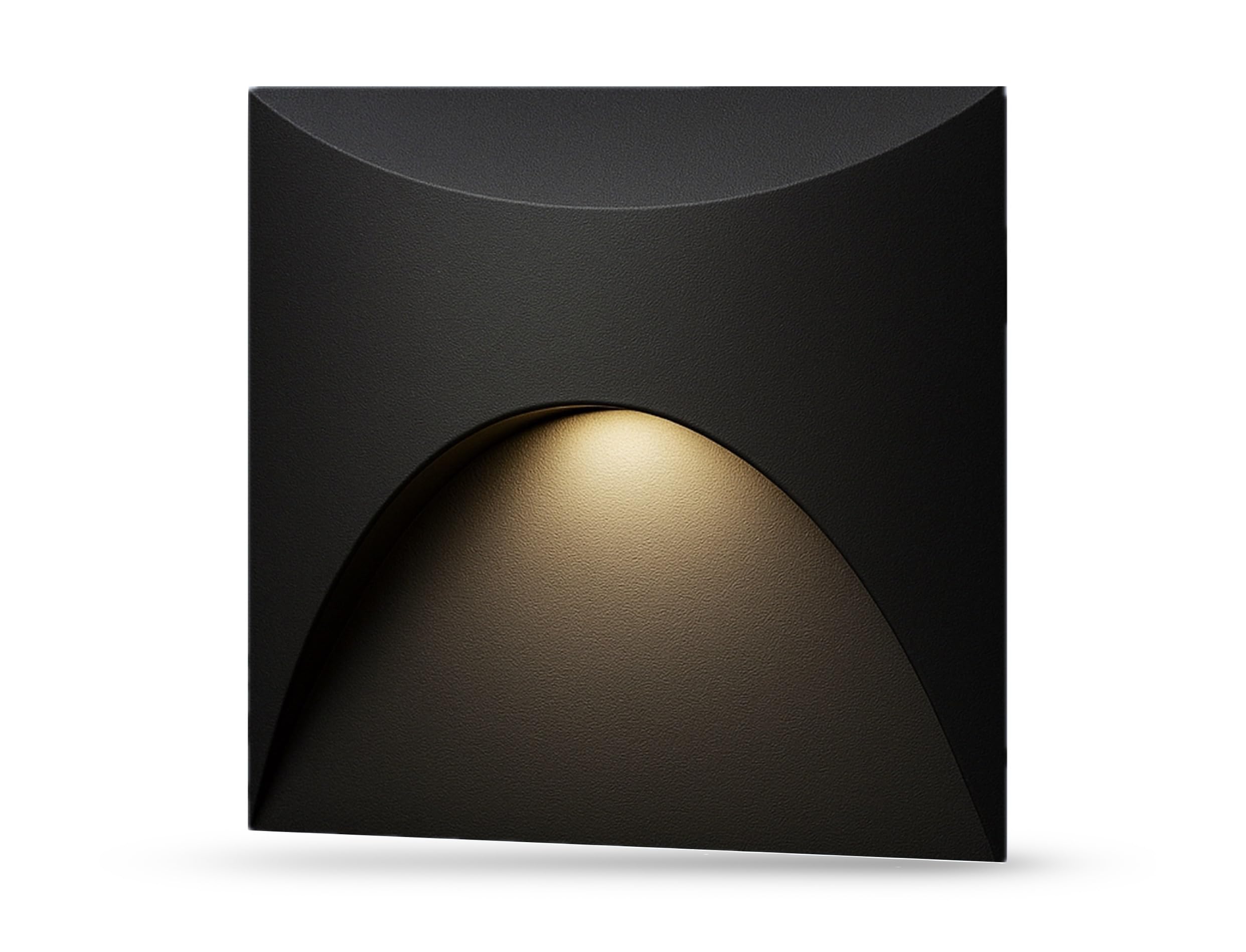 lambado® LED Treppenbeleuchtung Schwarz für Innen & Aussen | IP65 Wasserschutz | 230V Unterputz Treppenlicht 3W Warmweiss | Wandeinbauleuchte für Treppen | Treppenstufenbeleuchtung