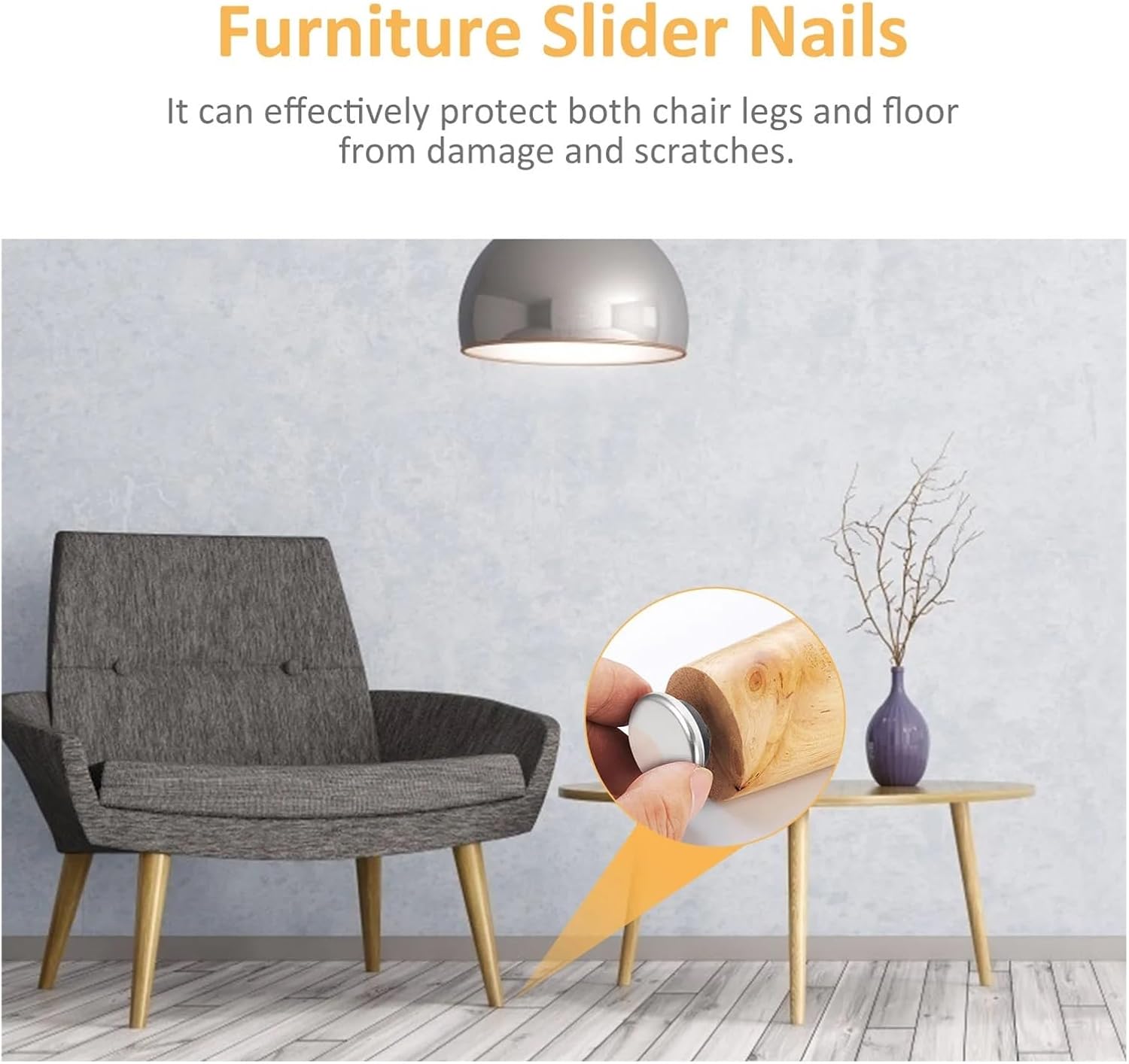 Furniture Sliders Chair Leg Floor Protectors 20 Pcs Furniture Anti Slip Glides Nail On Hardwood Tile Sliders Iron Pads for Furniture,Carpet