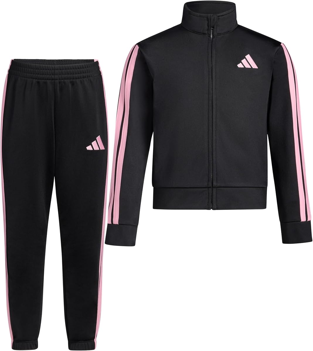 Little Girl's Zip Front Classic Tricot Jacket and Joggers Set