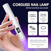Vista 2 de Mini luz UV para uñas, pequeña luz UV portátil de mano para uñas de gel, lámpara de curación flash recargable inalámbrica, lámpara de gel tipo