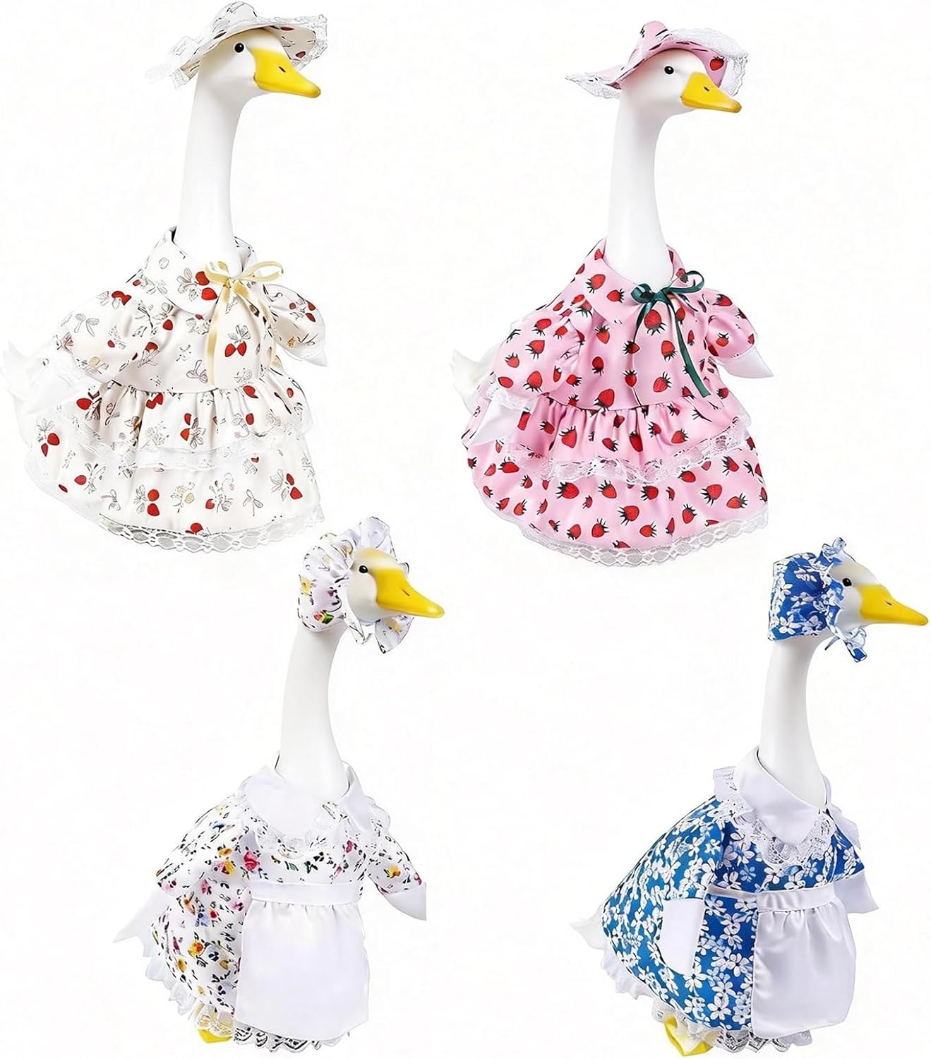 4 Sets Of Porch Goose Outfits, 23 Inches Not fading, Reusable, not Easily Damaged, Easy to Clean Goose Outfits Suitable for St. Patrick, Easter, Mother's Day, Hawaiian Day outdoor lawn decoration