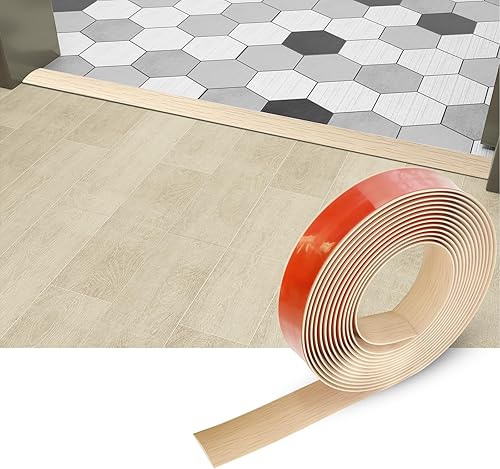 Miniatura 7 de Tira de transición de piso y autoadhesivo para piso de vinilo para bordes de piso, laminado para cubrir huecos de piso