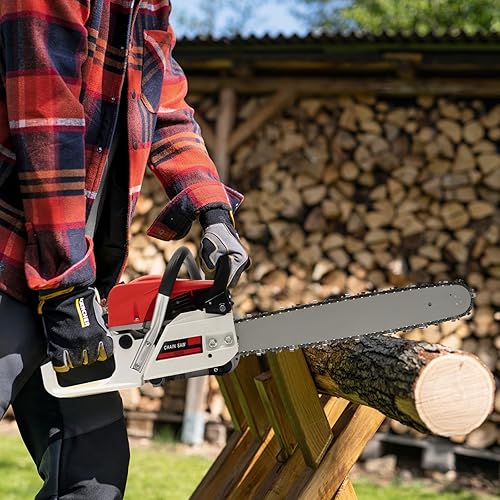 Miniatura 3 de Motosierra de gas inalámbrica de 20 pulgadas, sierra comercial de 52 cc, sierra de gasolina, máquina de corte de madera, sierra de cadena de