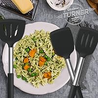 Vista 6 de EAGMAK - Juego de utensilios de cocina de silicón, juego de 14 piezas de acero inoxidable para cocina con base para utensilios, utensilios de cocina