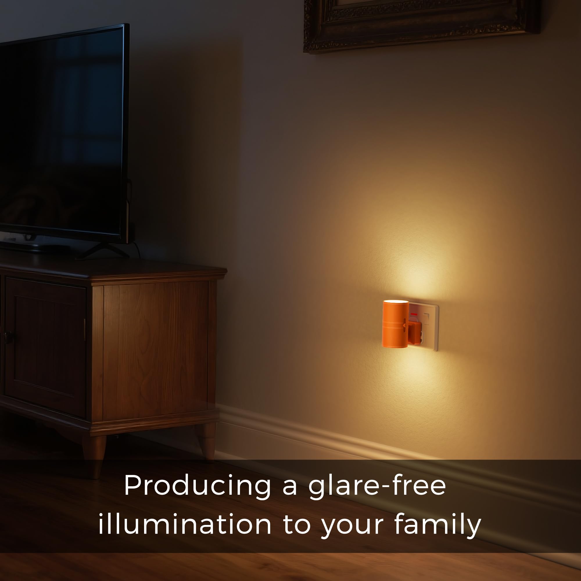 LOHAS-LED Night Light Plug in Wall (Dusk to Dawn, 0-100LM, Warm White 3000K) - Orange, Warm White- Orange Shade, 1 pack - Image 4