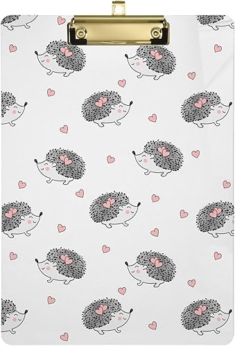 Miniatura 1 de Portapapeles de corazones de erizos para enfermería, portapapeles de enfermería, tamaño A4, tamaño carta, con clip de enfermera, tablero decorativo