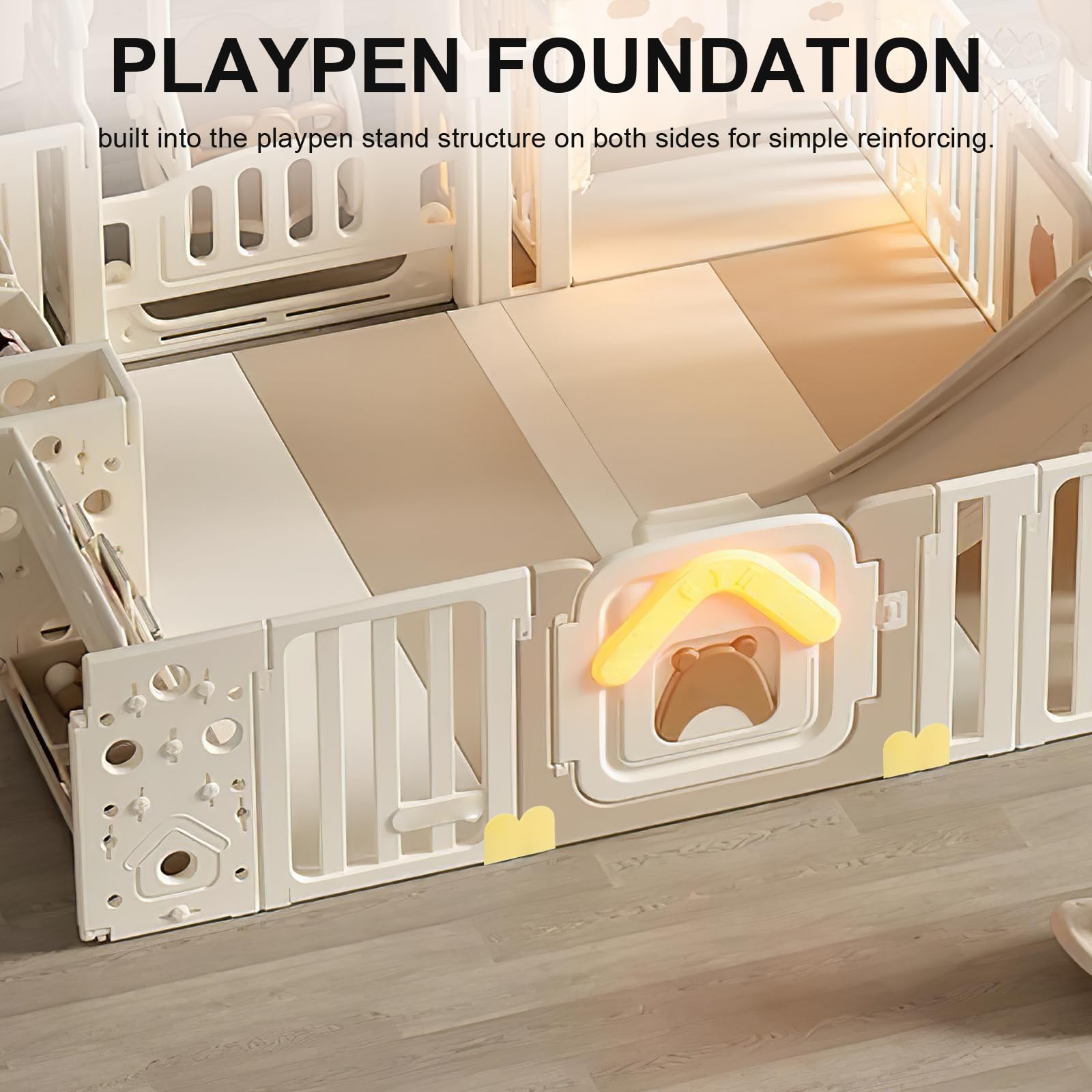 SOLUSTRE 2pcs Playpen Stabilizer Fixing Tool Skid Playpen Base Replacement Accessories Playpen Fence Holder Bracket Safety Support Baby Pet Gates