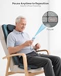 COMFIER Shiatsu Back Massager with Heat, Dual Motor 3D Rollers, Long Track Deep Tissue Pain Relief, Foldable Chair & Seat Pad with Adjustable Height, Home Office, Gifts for Mom & Dad