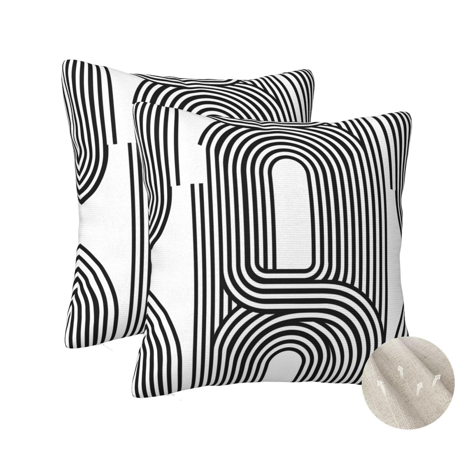 Housse coussin 60x60 cm lot de 2 carré résumé moderne pour décoration canapé et salon