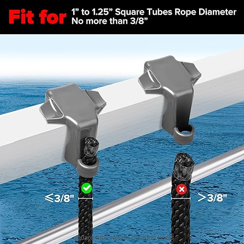 Miniatura 2 de Pontón - Clips para guardabarros para barcos para parachoques, soportes para boya y abrazadera/ajustador para rieles cuadrados, plástico ABS,