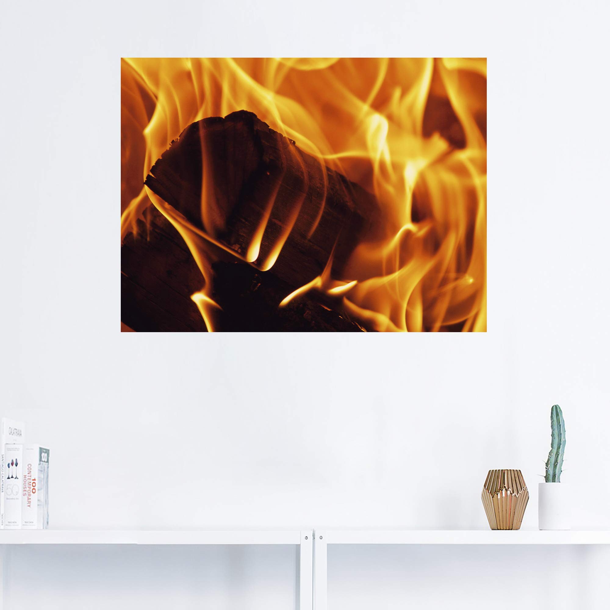 Brennholz Wandaufkleber – Vinyl-Deko In Kaffeefarbe, 36x42 Cm | Für Wohnzimmer, Kamin & Mehr