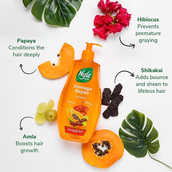 Naturals Damage Repair Anti Hairfall Shampoo, With Shikakai And Hibiscus, Gentle And Soft Shampoo, Ph Balanced And Paraben Free, For Men And Women,800Ml