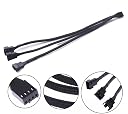 DAHSHA 4 Pin PWM Splitter Cable, 1 to 3 Way, 26 cm, Black gallery image