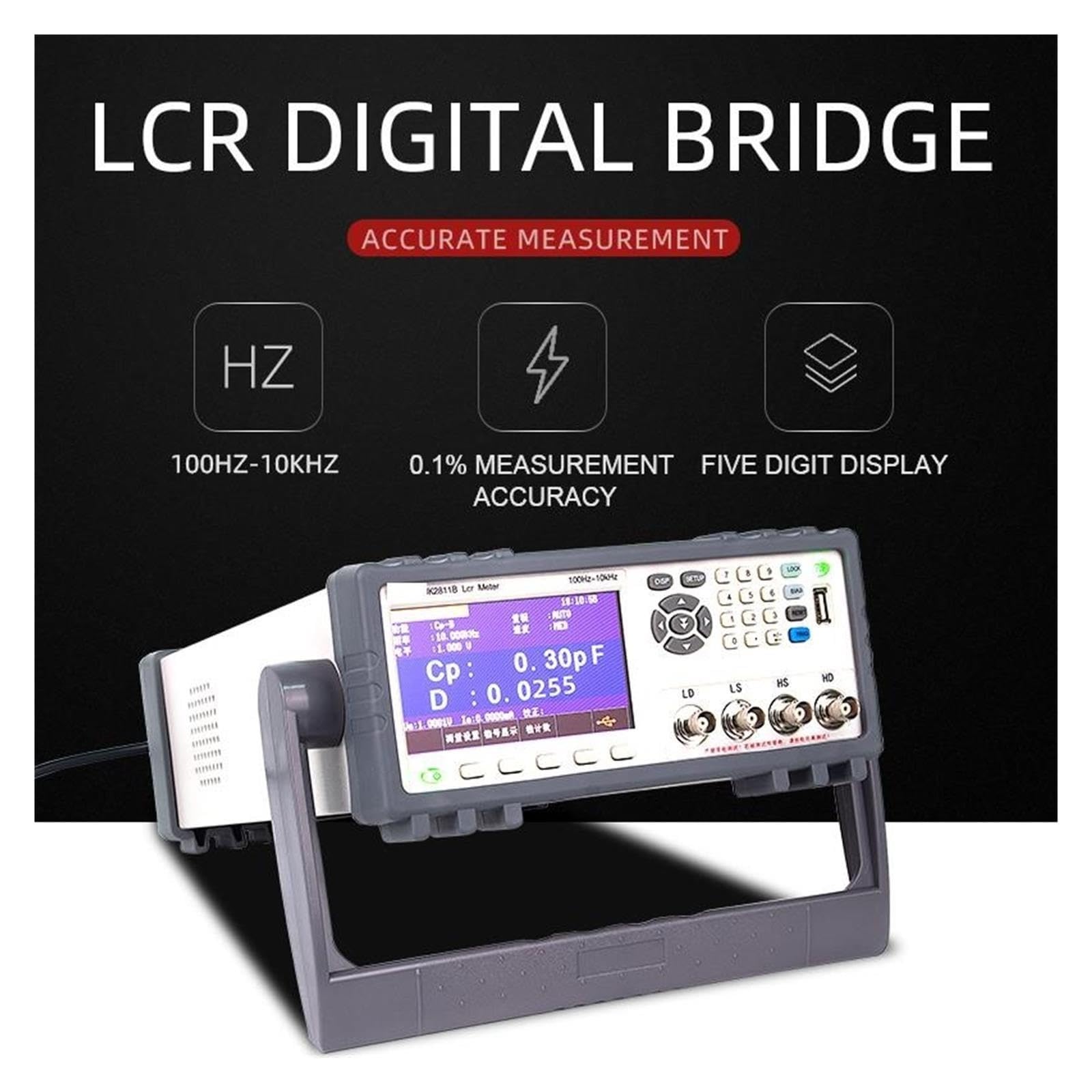 Misuratore LCR Display Capacità Induttanza Resistenza Multifunzione Tester Di Autoscarica Misura