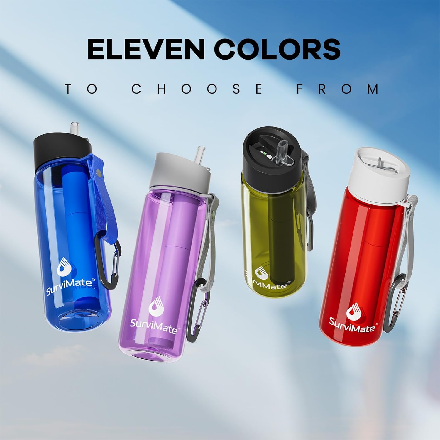 SurviMate 5-Stage 0.01μm Ultra-Filtration Filtered Water Bottle, BPA-Free Material, NSF/ANSI 42&372 Certified, Portable Water Filter Bottle for Survival, Camping, Hiking, and Emergency Use - Image 7